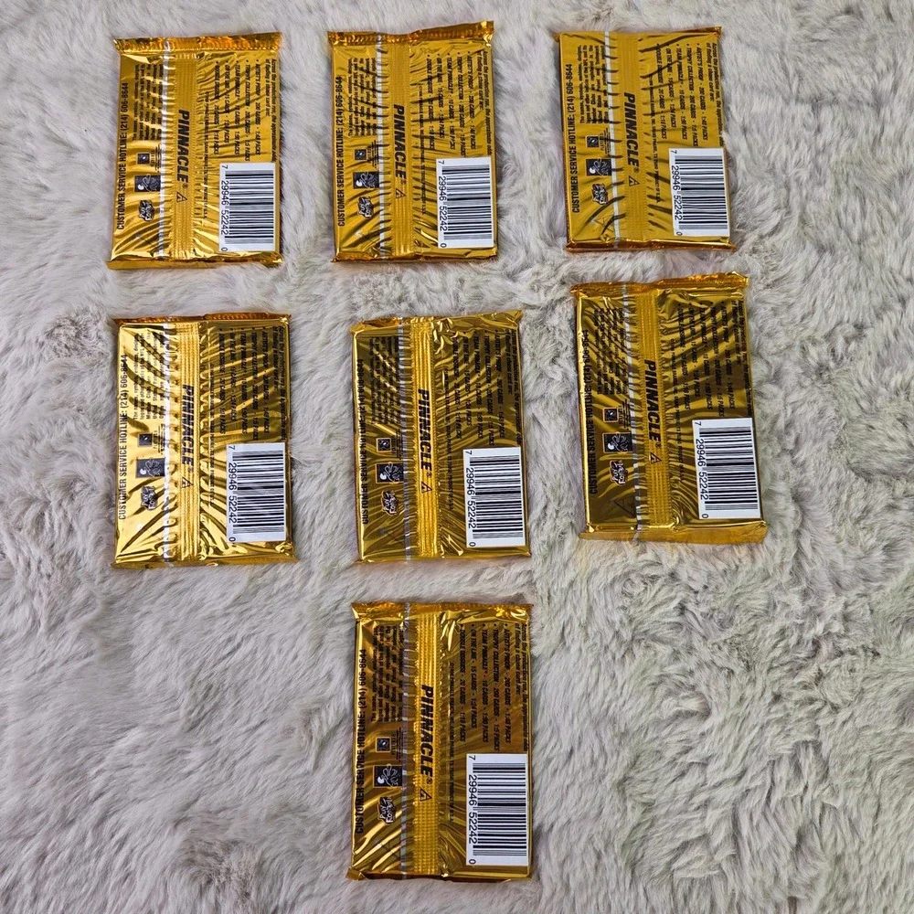 Lot of 7 1996 Pinnacle NFL Football Trading Card Packs Sealed 10 Cards Per Pack